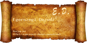 Egerszegi Dezső névjegykártya