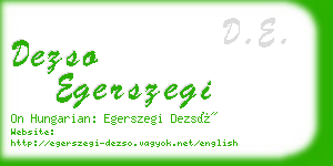 dezso egerszegi business card